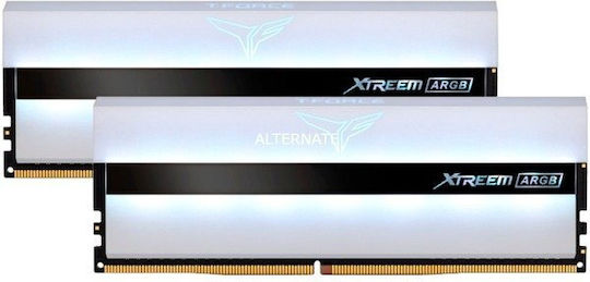 TeamGroup T-Force Xtreem ARGB White DDR4 16GB RAM με 2x8GB Modules και Ταχύτητα 3200 για Desktop TF13D416G3200HC16CDC01 - Image 3