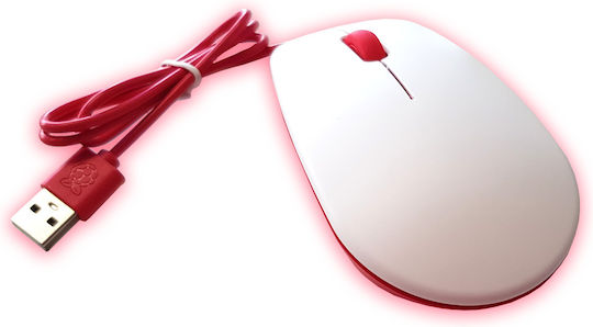 Raspberry Pi Mouse Ενσύρματο Ποντίκι Λευκό - Image 4