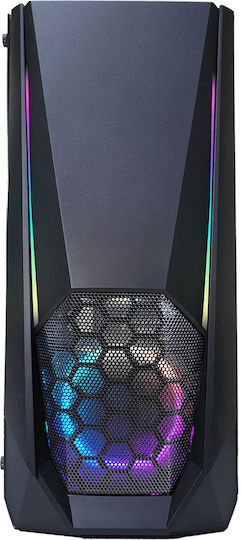 Xilence XG141 Gaming Midi Tower Κουτί Υπολογιστή με Πλαϊνό Παράθυρο και RGB Φωτισμό Μαύρο - Image 2