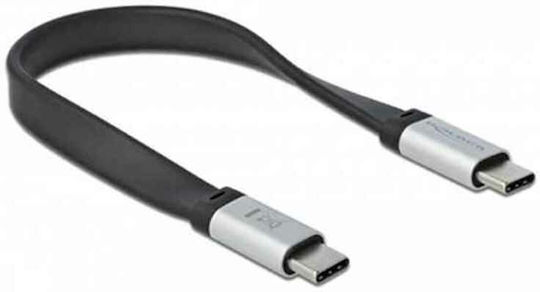 DeLock Flat USB 3.1 Cable USB-C male - USB-C 50W Μαύρο 0.22m (85926)
