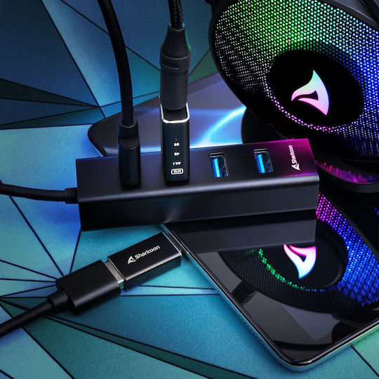Sharkoon USB 3.2 Hub 4 Θυρών με σύνδεση USB-A / USB-C - Image 3