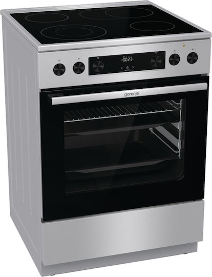 Gorenje GECS6C70XPA Κουζίνα 71lt με Κεραμικές Εστίες Π60εκ. Inox