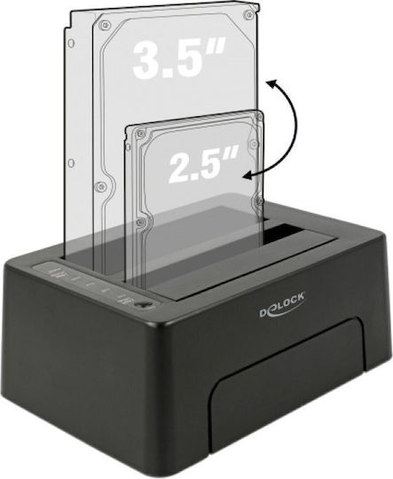 DeLock USB Type-C 3.1 Docking Station Docking Station για 2 Σκληρούς Δίσκους SATA 2.5" / 3.5" με σύνδεση USB 3.1 (63957) - Image 4