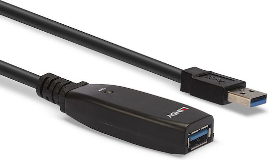 Lindy USB 2.0 Cable USB-A male - USB-A female Μαύρο 15m 43322 - Image 2
