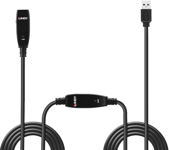 Lindy USB 2.0 Cable USB-A male - USB-A female Μαύρο 15m 43322 - Image 3