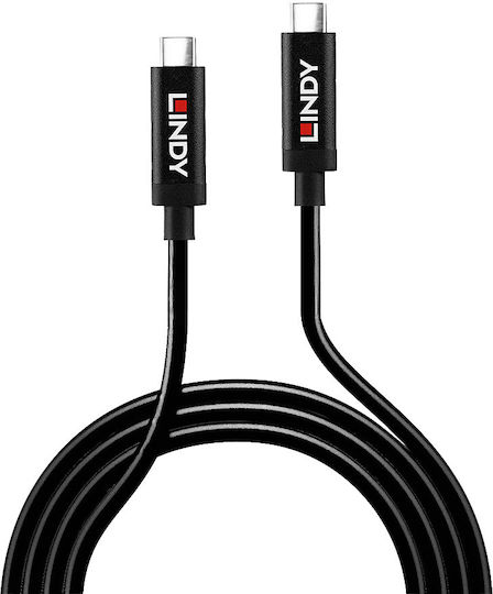 Lindy USB 3.2 Cable USB-C male - USB-C 60W Μαύρο 3m (43348) - Image 2