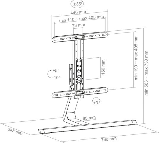 Hagor 8700 Επιτραπέζια Βάση Τηλεόρασης έως 55" και 40kg - Image 12