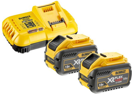 Dewalt Σετ 2 Μπαταριών Εργαλείου Λιθίου 54V Χωρητικότητας 12Ah με Φορτιστή DCB118Y2T - Image 2