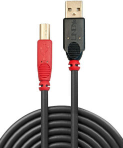 Alternative view of Lindy USB 2.0 Cable USB-A male - USB-B male Μαύρο 15m 42762