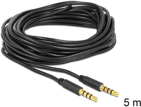 DeLock Καλώδιο TRRS 3.5mm male - 3.5mm male Μαύρο 5m (83438) - Image 3