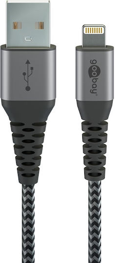 Goobay Braided USB-A to Lightning Cable 60W Γκρι 0.5m (49267)