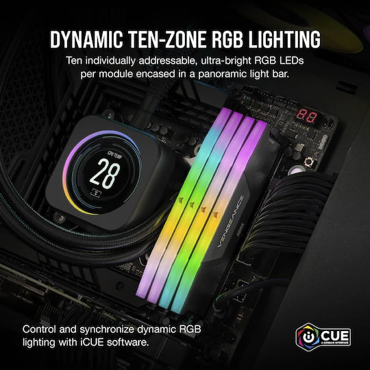 Corsair Vengeance 96GB DDR5 RAM με 2 Modules 2x48GB και Ταχύτητα 5600 για Desktop CMH96GX5M2B5600C40 - Image 4