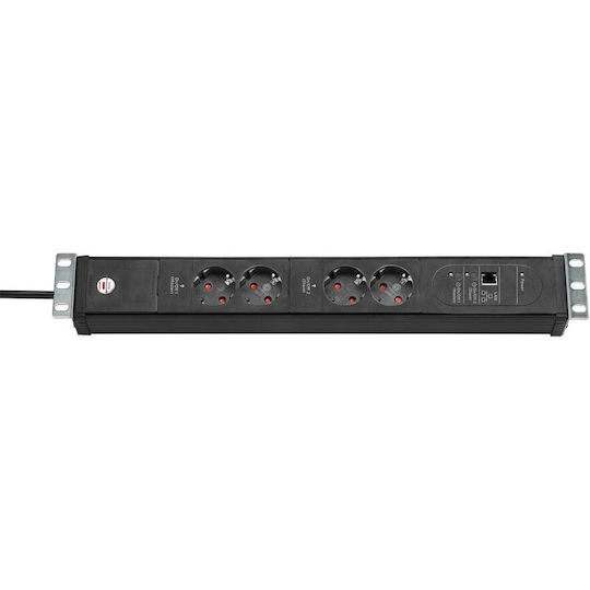 Brennenstuhl Premium-Web-Line Πολύπριζο Rack 19" 4x 3m 1156057984 1τμχ