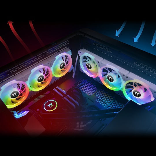 Thermaltake Swafan Ex14 Case Fan 140mm με RGB Φωτισμό και Σύνδεση 9-Pin Λευκό - Image 6