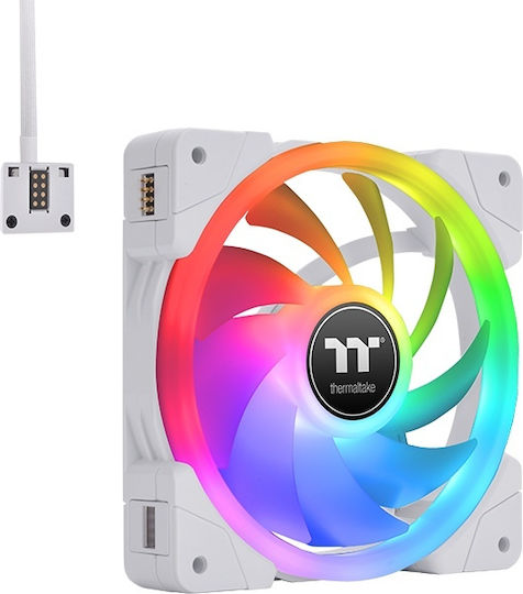 Thermaltake Swafan Ex14 Case Fan 140mm με RGB Φωτισμό και Σύνδεση 9-Pin Λευκό - Image 2