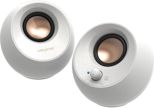 Creative Pebble V3 Ηχεία Υπολογιστή 2.0 με Bluetooth και Ισχύ 8W σε Λευκό Χρώμα - Image 3
