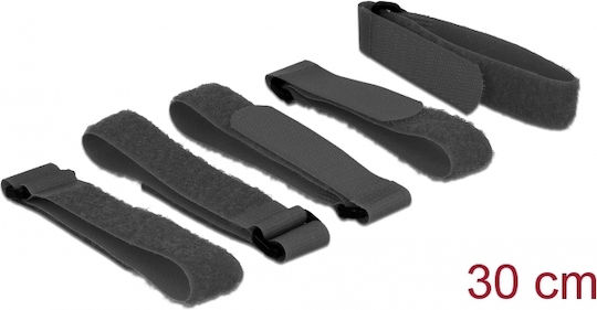 DeLock Velcro Δεματικά Καλωδίων 300x20mm Μαύρο 5τμχ - Image 2