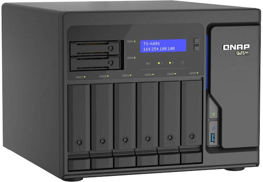 QNap TS-H886-D1602-8G NAS Tower με 6 θέσεις για HDD/SSD και 4 θύρες Ethernet - Image 2