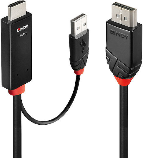 Lindy Cable DisplayPort male - HDMI male 3m Μαύρο (41500) - Image 2