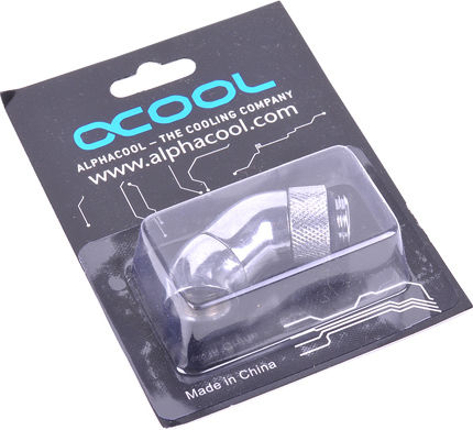 Alphacool HF Angled Adaptor Double 45° Revolvable G1/4'' Outer Thread To G1/4'' Inner Thread Ασημί - Image 2