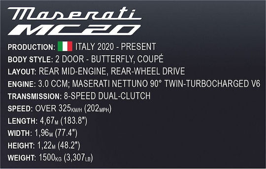 Cobi Τουβλάκια Maserati MC20 για 12+ Ετών 2269τμχ COBI-24335 - Image 11