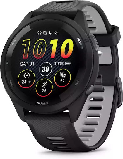 Garmin Forerunner 265 46mm Αδιάβροχο Smartwatch με Παλμογράφο (Black/Powder Gray) - Image 7