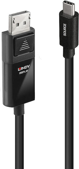 Lindy USB 2.0 Cable USB-C male - DisplayPort male Μαύρο 3m (43343)