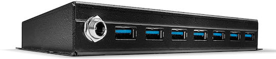 Lindy USB 3.0 Hub 7 Θυρών με σύνδεση USB-A και Εξωτερική Παροχή Ρεύματος (43128) - Image 4