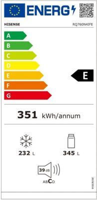 Hisense Ψυγείο Ντουλάπα 577lt NoFrost Υ178.5xΠ91.2xΒ72.5εκ. Μαύρο RQ760N4IFE - Image 6