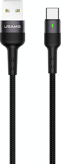 Usams US-SJ313 U26 Braided / LED USB 2.0 Cable USB-C male - USB-A 60W Μαύρο 1m SJ313TC01 - Image 2