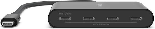 Belkin USB 3.1 Hub 4 Θυρών με σύνδεση USB-C (AVC018BTBK) - Image 3