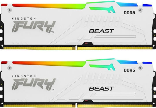 Kingston Fury Beast RGB DDR5 32GB RAM με 2x16GB Modules και Ταχύτητα 5600 για Desktop KF556C36BWEAK2-32 - Image 2