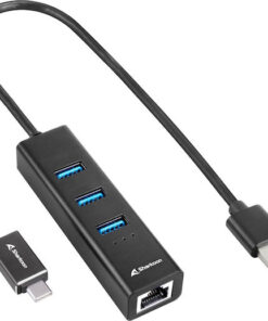 Sharkoon USB 3.2 Hub 4 Θυρών με σύνδεση USB-A / USB-C / Ethernet