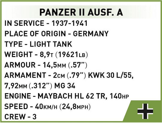 Cobi Τουβλάκια Historical Collection WWII Panzer II Ausf. A για 7+ Ετών 250τμχ COBI-2718 - Image 4