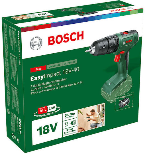 Bosch Easyimpact Κρουστικό Δραπανοκατσάβιδο Μπαταρίας Solo 06039D8100 - Image 2