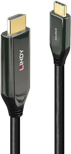 Lindy Cable HDMI male - USB-C male 2m Μαύρο 43368