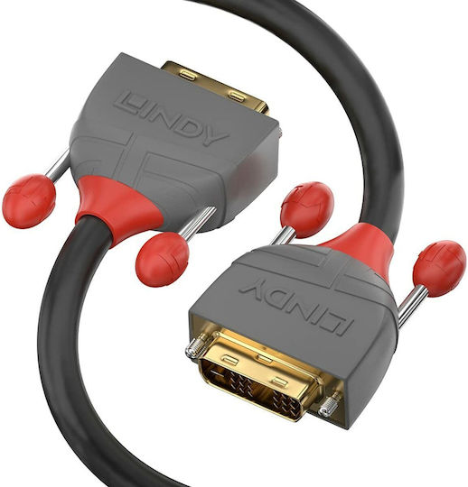 Lindy Cable DVI-D male - DVI-D male 3m Μαύρο (36223)