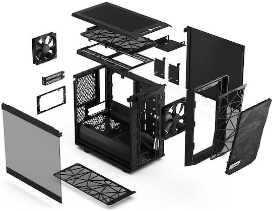 Fractal Design Meshify 2 Nano Gaming Mini Tower Κουτί Υπολογιστή με Πλαϊνό Παράθυρο Μαύρο - Image 4