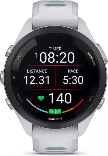 Garmin Forerunner 265s 42mm Αδιάβροχο Smartwatch με Παλμογράφο (Whitestone/Neo Tropic)