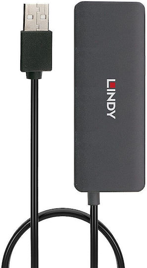 Lindy USB 2.0 Hub 4 Θυρών με σύνδεση USB-A Γκρι (42986) - Image 4