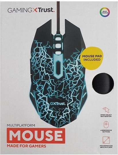 Trust 24752 Mouse Pad & Gaming Ποντίκι 4000 DPI Μαύρο - Image 2