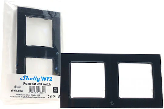 Shelly WF2 Πλαίσιο Διακόπτη 2 Θέσεων σε Μαύρο Χρώμα - Image 2