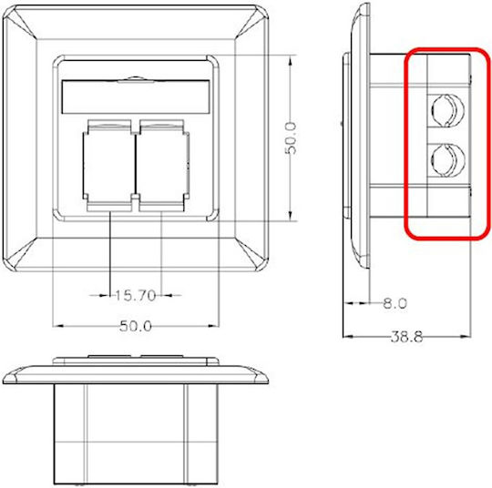 Goobay Εξωτερική Διπλή Πρίζα Δικτύου RJ45 Τύπου Cat6 σε Λευκό Χρώμα 68244 - Image 6