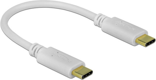 DeLock USB 2.0 Cable USB-C male - USB-C 100W Λευκό 0.15m (85357) - Image 2