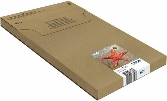 Epson 603 Γνήσιο Πακέτο 4 Μελανιών Εκτυπωτή InkJet Κίτρινο / Κόκκινο / Ματζέντα / Μαύρο (C13T03U64510)