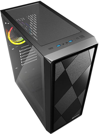Sharkoon VS8 RGB Gaming Micro Tower Κουτί Υπολογιστή με Πλαϊνό Παράθυρο Μαύρο - Image 3