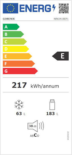 Gorenje Ψυγειοκαταψύκτης 246lt NoFrost Υ177.2xΠ54xΒ54εκ. Λευκός NRKI418EP1 - Image 8