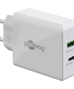 Goobay Φορτιστής Χωρίς Καλώδιο με Θύρα USB-A και Θύρα USB-C 30W Power Delivery Λευκός (61674)