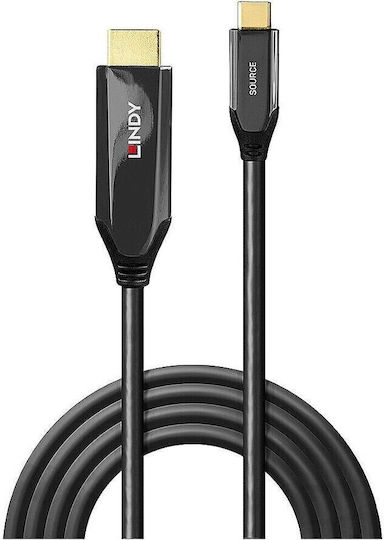 Lindy Cable HDMI male - USB-C male 2m Μαύρο 43368 - Image 3