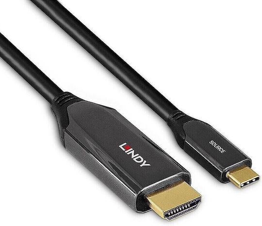 Lindy Cable HDMI male - USB-C male 3m Μαύρο 43369 - Image 2